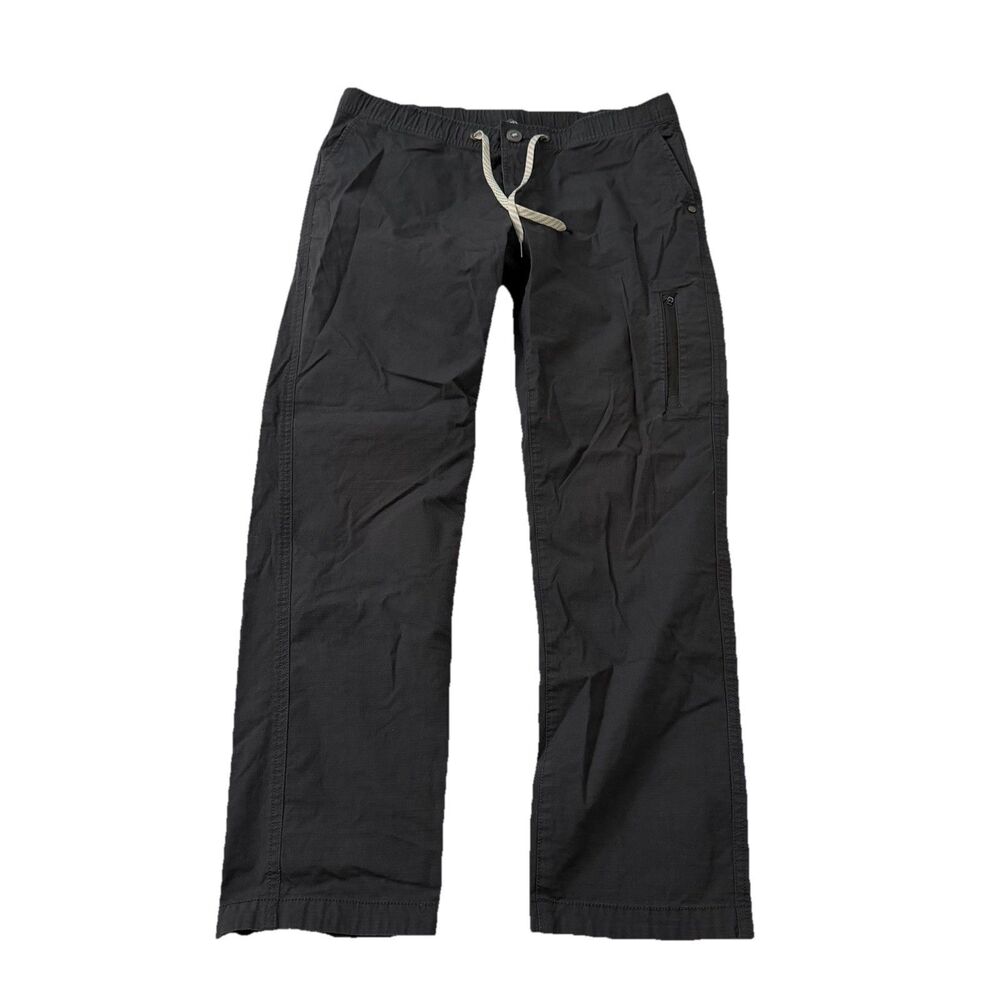 Vuori Pants Womens Large Ripstop Charcoal Gray Drawstring Organic Stretch VW401